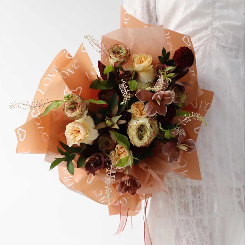 Kärleksbrev Tryck Design Blomsteromslag Nossa-papper med vattentät beläggning Färgglad