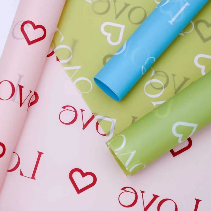 Kärleksbrev Tryck Design Blomsteromslag Nossa-papper med vattentät beläggning Färgglad