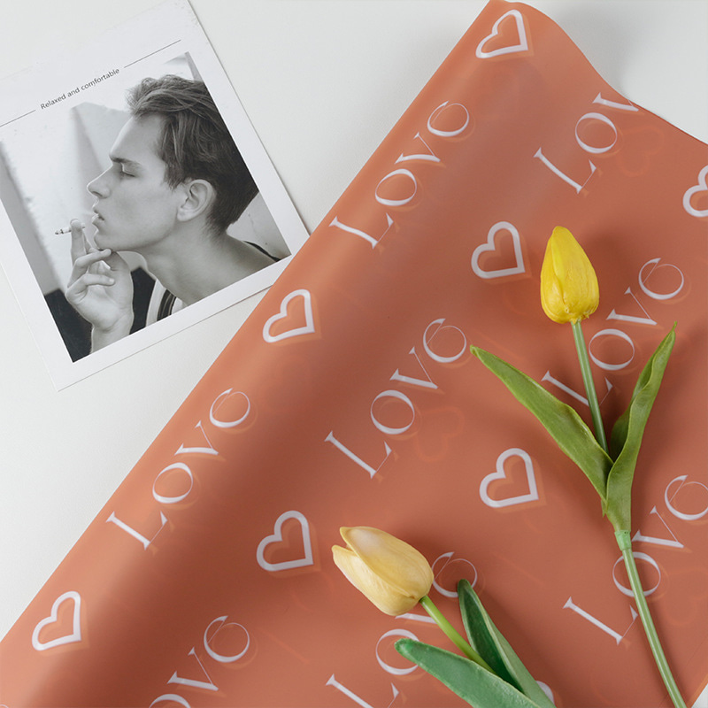 Kärleksbrev Tryck Design Blomsteromslag Nossa-papper med vattentät beläggning Färgglad