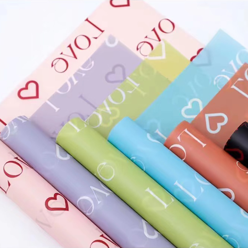 Kärleksbrev Tryck Design Blomsteromslag Nossa-papper med vattentät beläggning Färgglad