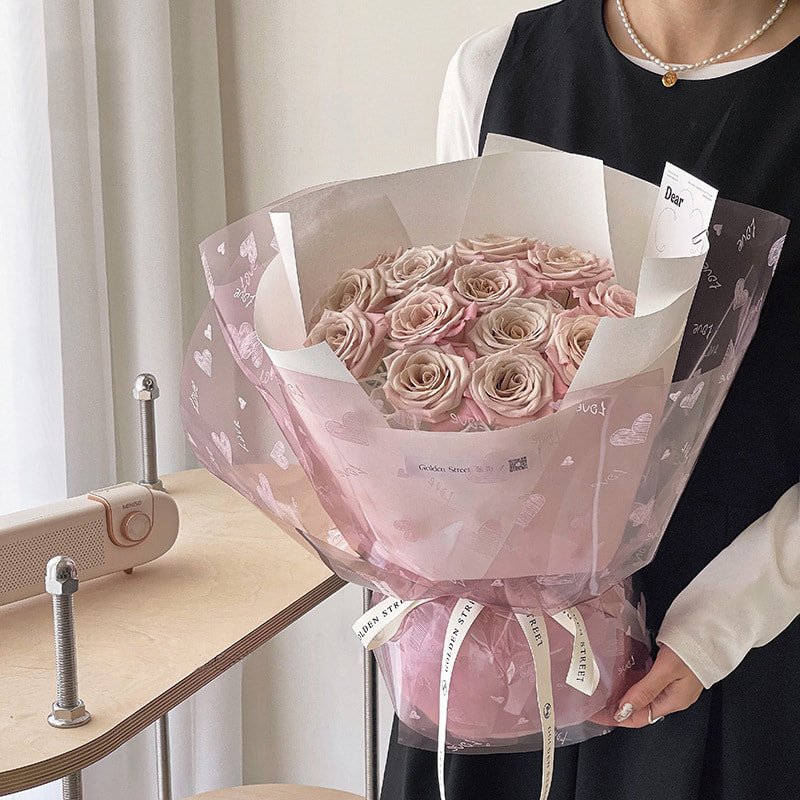 Kärlekstryck Design Blommig förpackning Papper Vattentätt Förtjockad enkelsida belagd