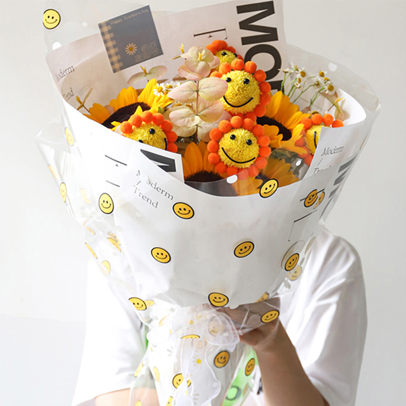 OPP Cellofan leende ansikte Blomma omslagspapper