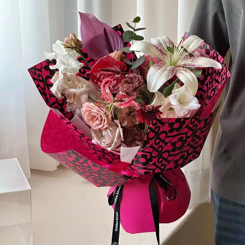 Matt film blommönster blomma omslagspapper
