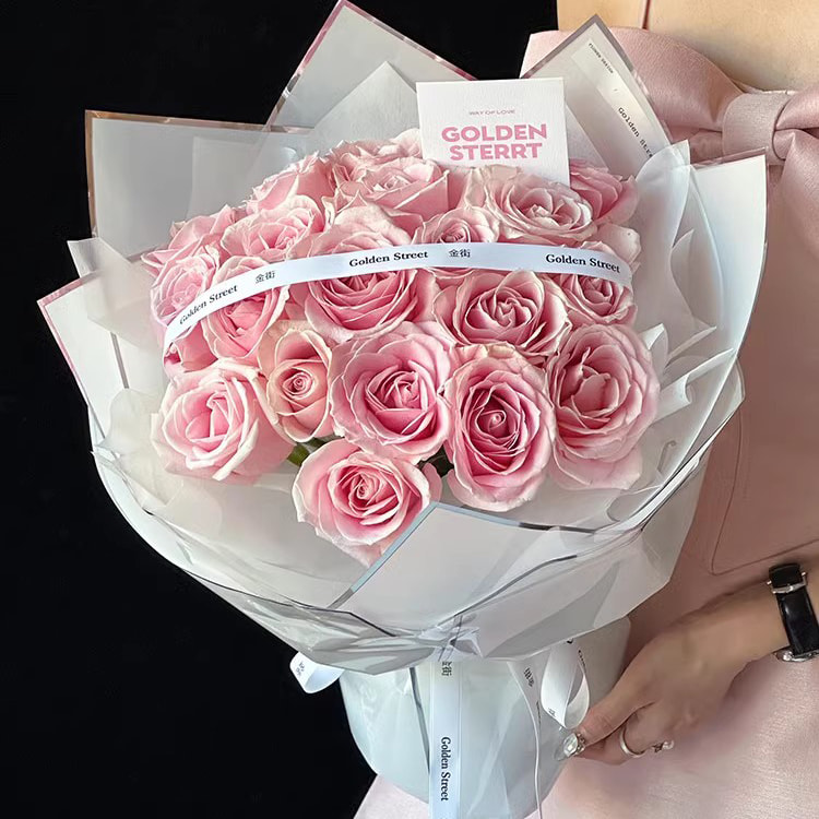 Silverjon vattenblank film omslagspapper för blommor