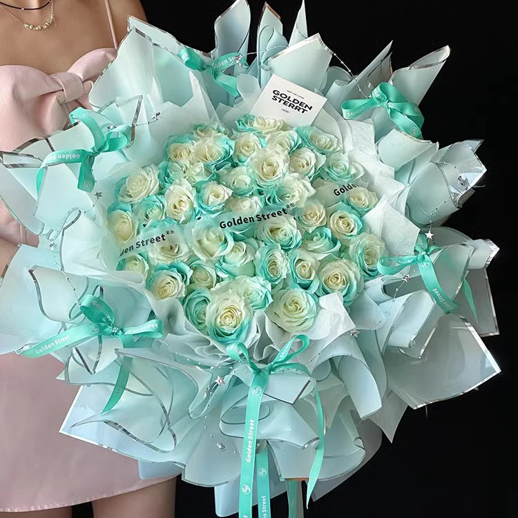 Silverjon vattenblank film omslagspapper för blommor