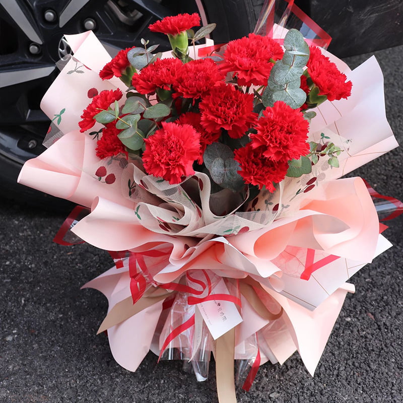 Förtjockat ogenomskinligt blompapper i plast