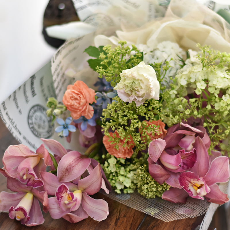 Vintage dubbelsidigt omslagspapper för blommor
