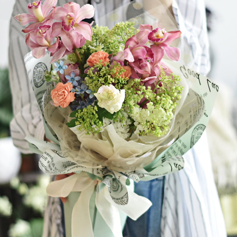 Vintage dubbelsidigt omslagspapper för blommor