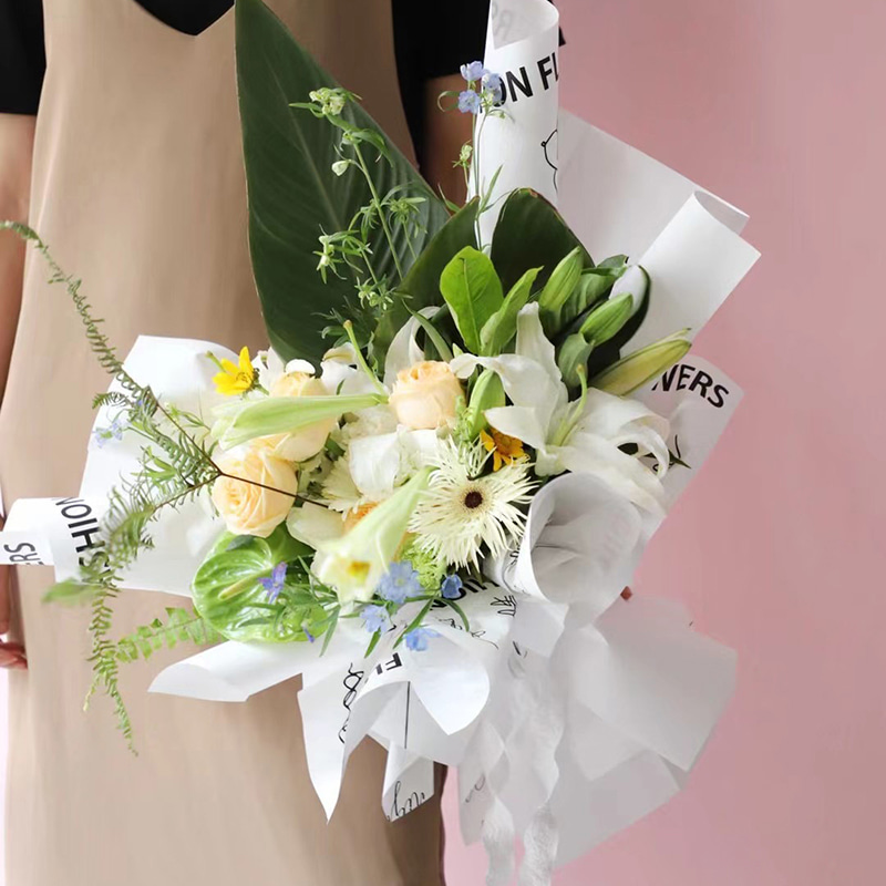 Flower Love-Bouquet omslagspapper med rosmönster